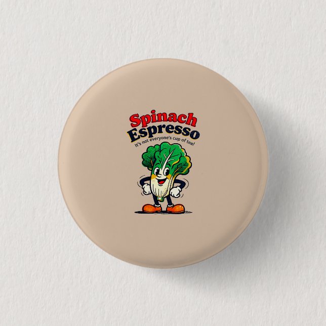 Badge Rond 2,50 Cm Spinach Espresso Hat (Devant)