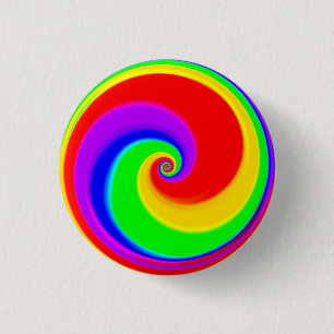 Badge Rond 2,50 Cm Spirale arc-en-ciel