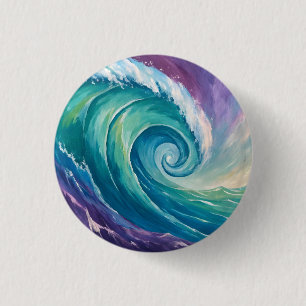 Badge Rond 2,50 Cm Spirale de vague océanique abstraite