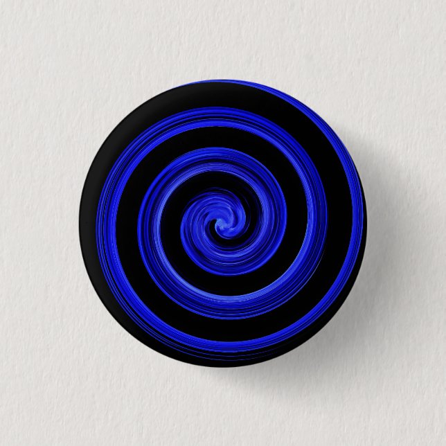 Badge Rond 2,50 Cm spirale noire et bleue (Devant)