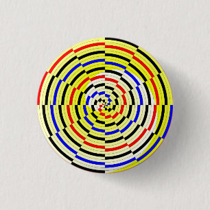 Badge Rond 2,50 Cm Spirales jaunes par Kenneth Yoncich