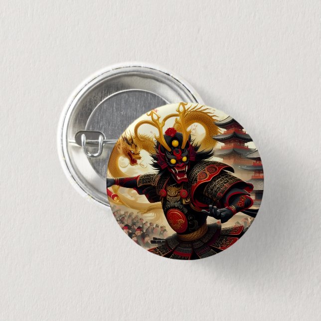 Badge Rond 2,50 Cm Spirit of the Samurai Button (Devant & derrière)