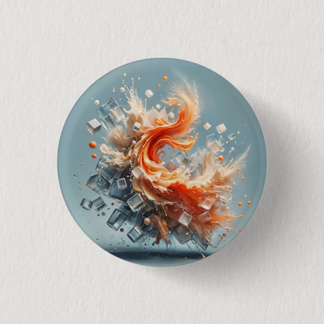 Badge Rond 2,50 Cm Splash tropical (Devant)