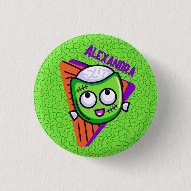 Badge Rond 2,50 Cm Spooktacular Personalized Zombie Button (Devant)