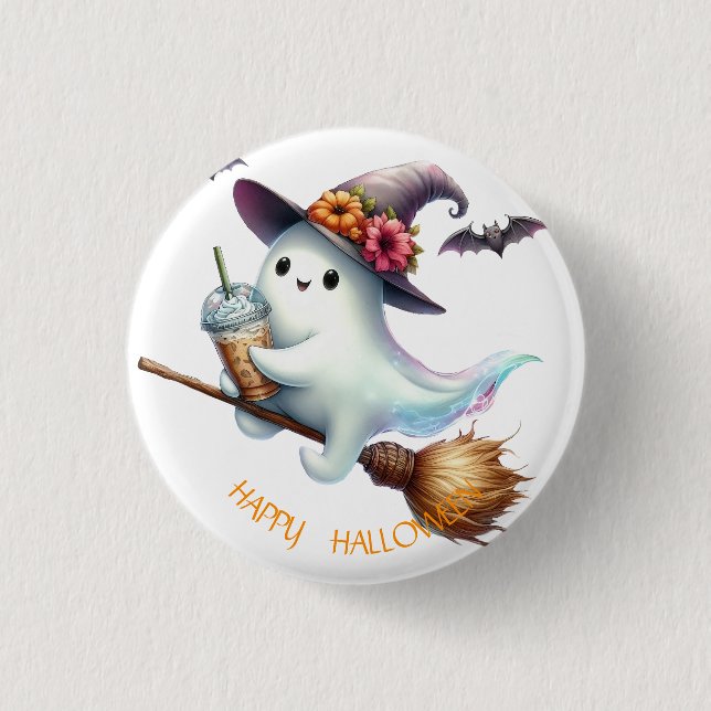 Badge Rond 2,50 Cm Spooky Happy Halloween (Devant)