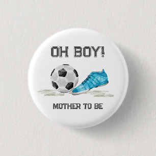 Badge Rond 2,50 Cm Sport As Star Soccer Maman à Venir Fête Prénatale