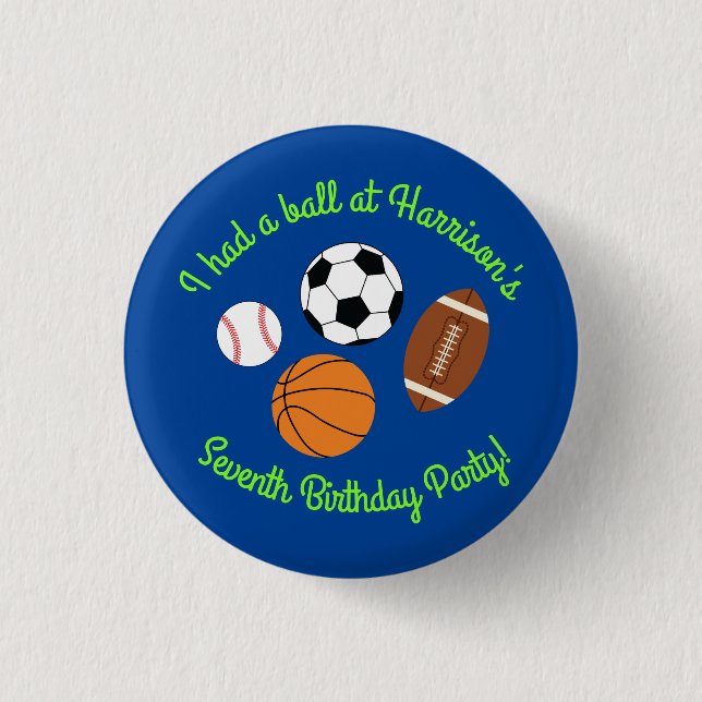 Badge Rond 2,50 Cm Sports Anniversaire Fête Enfants mignonne (Devant)