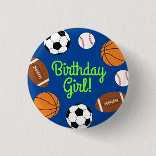 Badge Rond 2,50 Cm Sports Anniversaire Fête Enfants mignonne