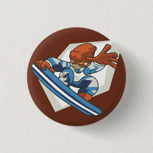 Badge Rond 2,50 Cm Sports d'hiver Snowboarder Flair Button
