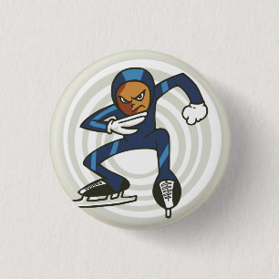 Badge Rond 2,50 Cm Sports d'hiver Speed Skater Flair Pinback