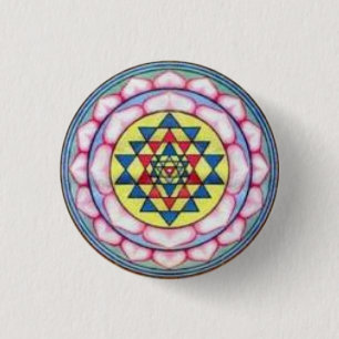 Badge Rond 2,50 Cm sriyantra dans Lotus