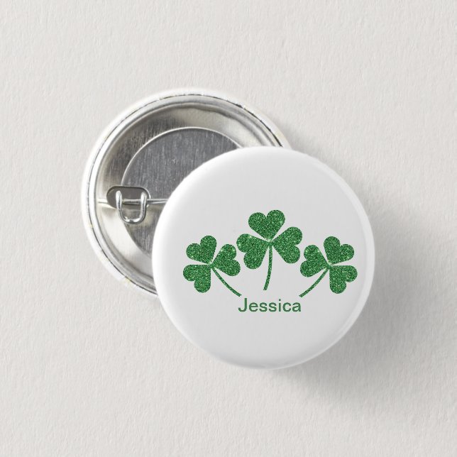 Badge Rond 2,50 Cm St. Patrick's Day Green Vine Shamrock Irish Party (Devant & derrière)