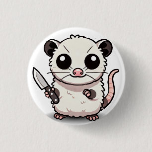 Badge Rond 2,50 Cm Stabilité : Bouton Possum Kawaii