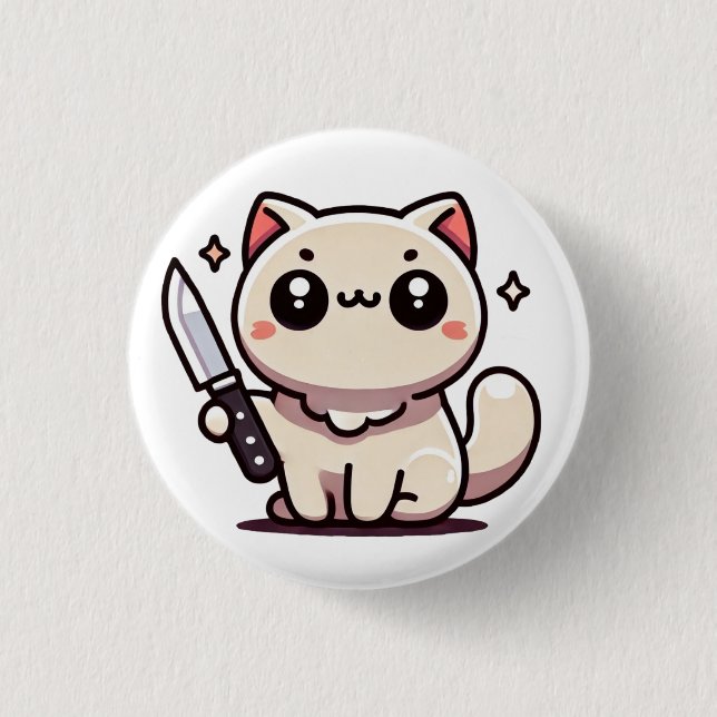 Badge Rond 2,50 Cm Stabilité : Le bouton Kawaii Cat (Devant)