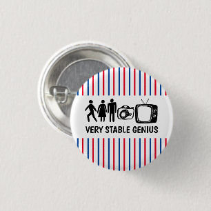 Badge Rond 2,50 Cm STABLE GENIUS Personne Femme Homme Caméra TV