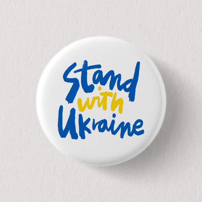 Badge Rond 2,50 Cm Stand With Ukraine Buttons (Devant)