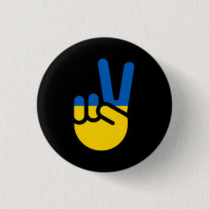 Badge Rond 2,50 Cm Stand With Ukraine   Victory Button