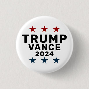 Badge Rond 2,50 Cm Star classique de Trump Vance 2024