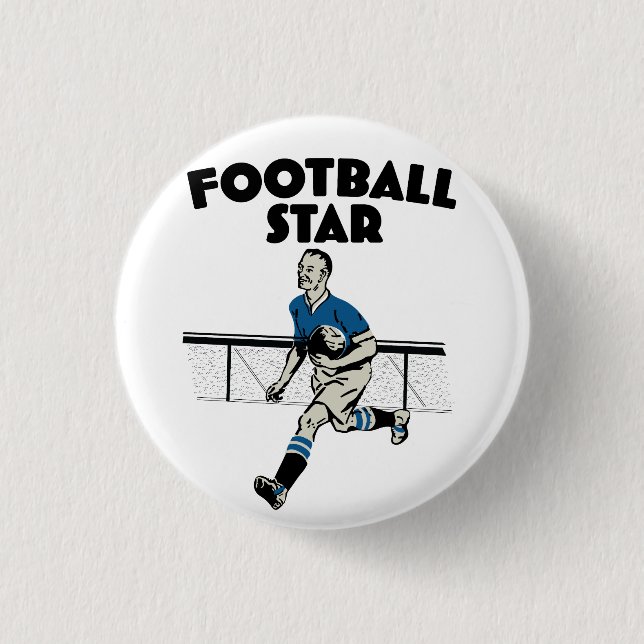 Badge Rond 2,50 Cm Star de Football (Devant)