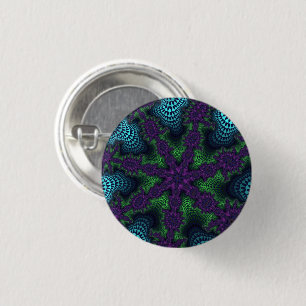 Badge Rond 2,50 Cm Starburst turquoise et vert