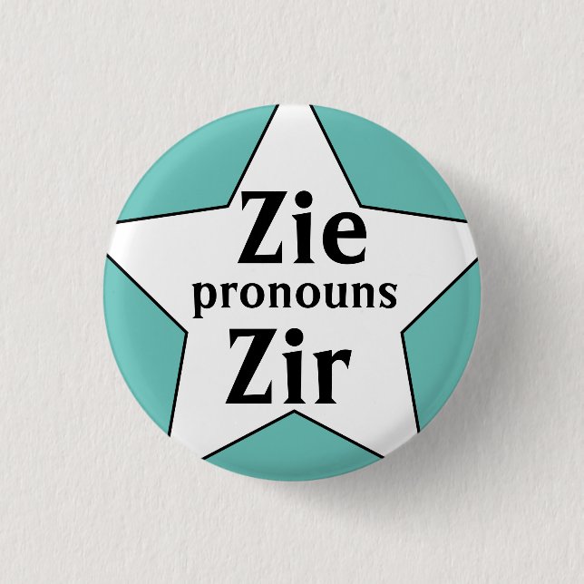 Badge Rond 2,50 Cm Starry Zie Zir Pronouns (Devant)