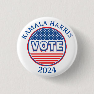 Badge Rond 2,50 Cm Stars and Stripes Vote USA - Election