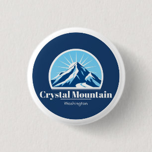 Badge Rond 2,50 Cm Station de Crystal Mountain Washington