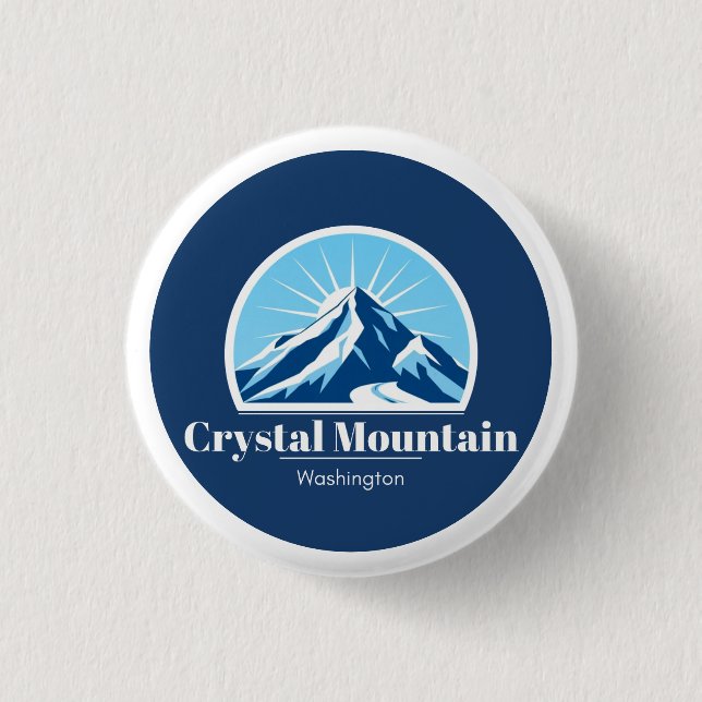 Badge Rond 2,50 Cm Station de Crystal Mountain Washington (Devant)