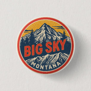 Badge Rond 2,50 Cm Station de ski vintage BIG SKY Montana Bozeman mon