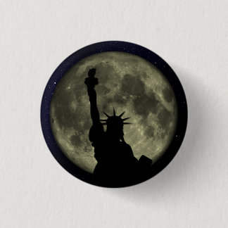 Badge Rond 2,50 Cm Statue de la liberté - Lune