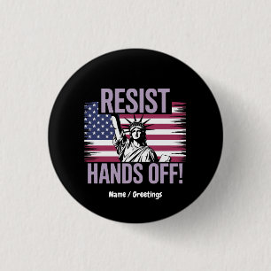 Badge Rond 2,50 Cm Statue de la Liberté Mains de la résistance de pro