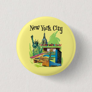 Badge Rond 2,50 Cm Statue vintage de New York City de la liberté Art