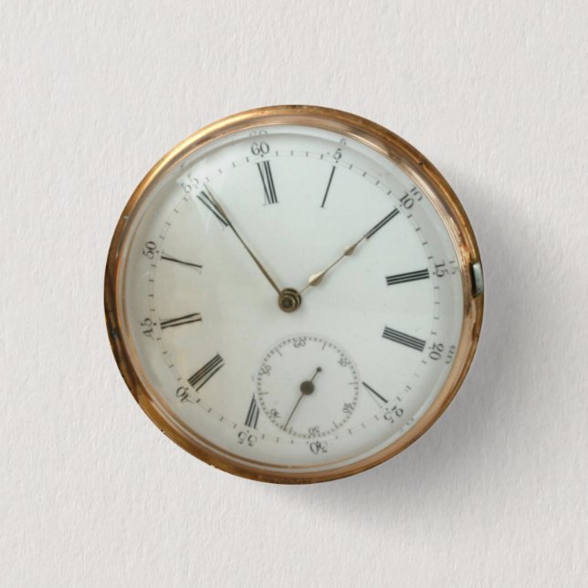 Badge Rond 2,50 Cm Steampunk Nostalgale Tempus Fugit Fob Watch (Devant)