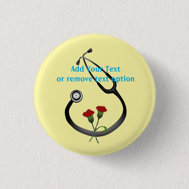 Badge Rond 2,50 Cm Stethoscope du jour du Docteur (Devant)