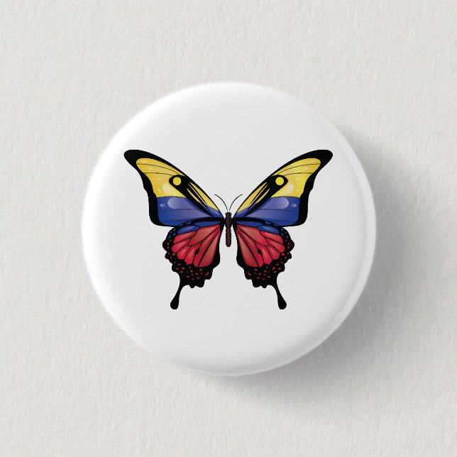 Badge Rond 2,50 Cm Sticker à drapeau à queue noire en Colombie (Devant)