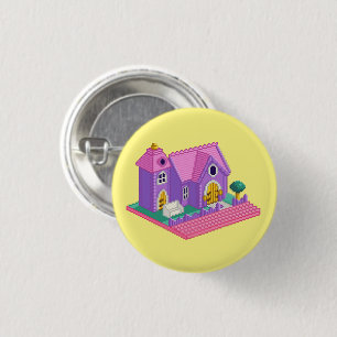 Badge Rond 2,50 Cm Sticker de l'église de jouets Kids Pink Purple Pix