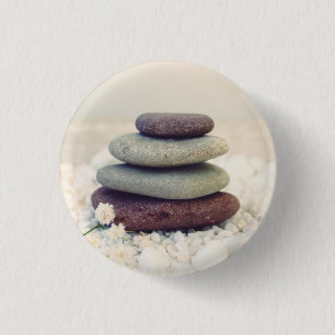 Badge Rond 2,50 Cm Stones empilées Méditative Cairn