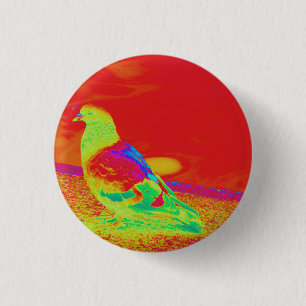 Badge Rond 2,50 Cm Strange Pigeon