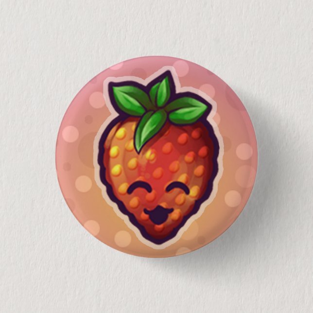 Badge Rond 2,50 Cm Strawberry^o^ (Devant)