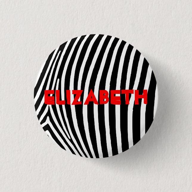 Badge Rond 2,50 Cm Stripes Zèbre Personnalisées (Devant)