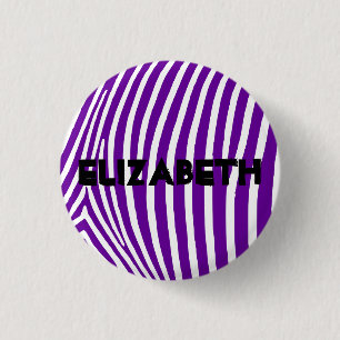 Badge Rond 2,50 Cm Stripes Zèbre Violet Personalisé