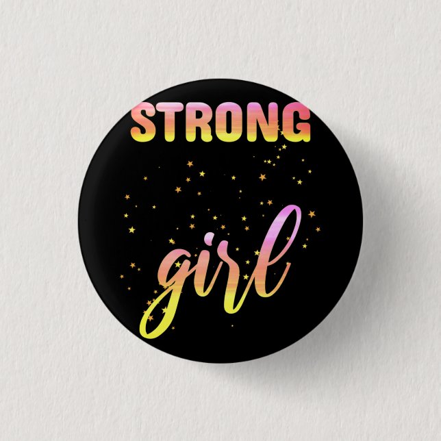 Badge Rond 2,50 Cm Strong Girl Pastel Star (Devant)