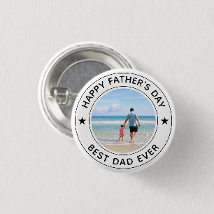 Badge Rond 2,50 Cm Style Classique Fête des Pères Blanc Élégant