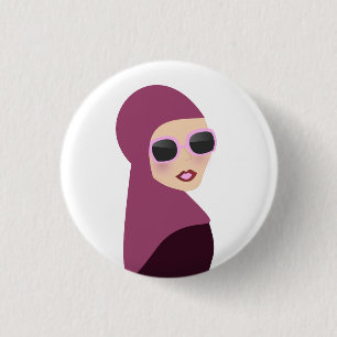 Badge Rond 2,50 Cm Style islamique de dame de hijab de muslima