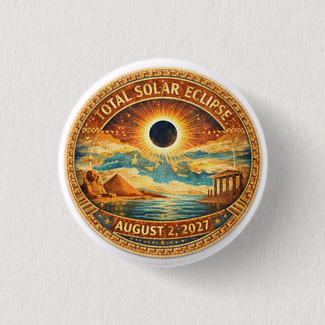 Badge Rond 2,50 Cm Style Mosaïque 2027 Eclipse (Devant)