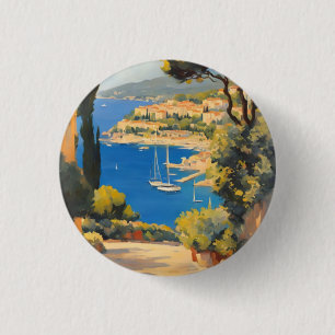 Badge Rond 2,50 Cm Style vintage Côte d'Azur