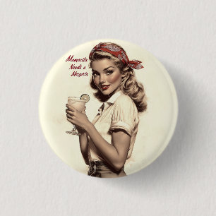 Badge Rond 2,50 Cm Style vintage d'enclos : Mamacita a besoin d'une M
