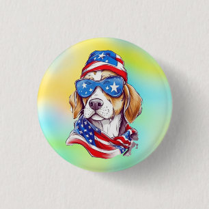 Badge Rond 2,50 Cm Sublimation de chien du 4 juillet-66361