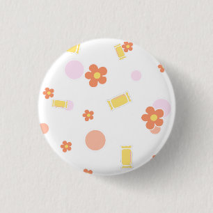 Badge Rond 2,50 Cm sucreries et fleurs