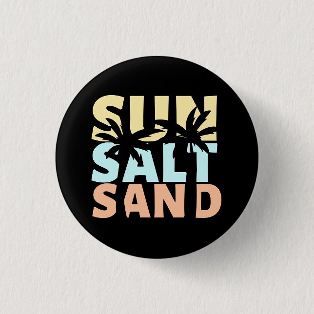 Badge Rond 2,50 Cm Sun Salt Sand Beach été (Devant)
